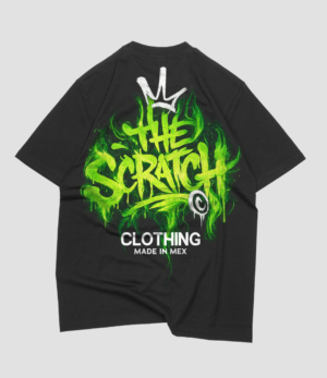 the scratch Tee / Green Flame